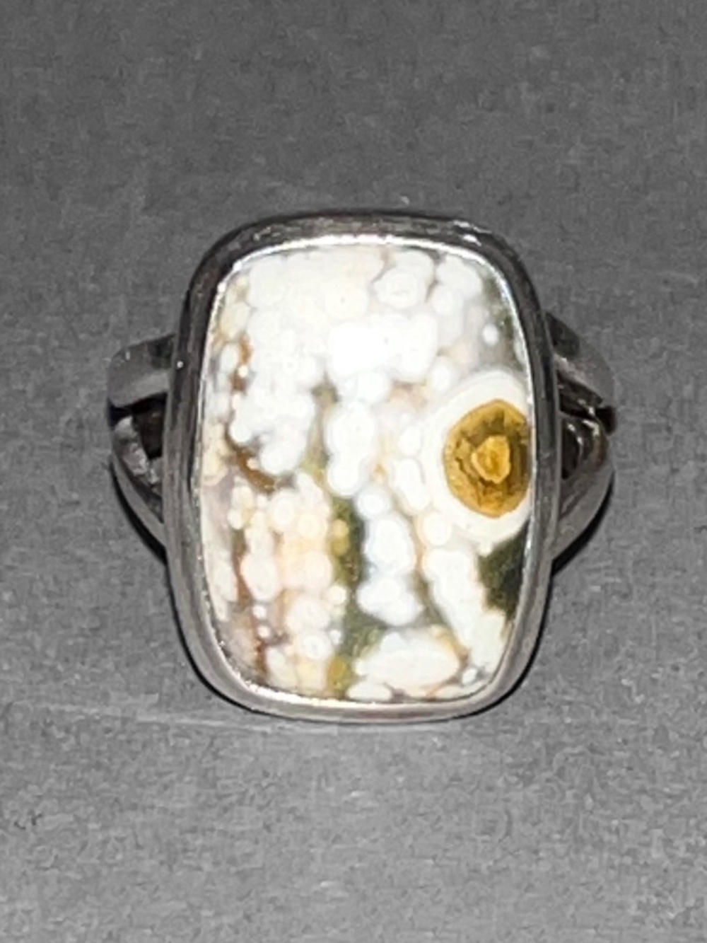 Rectangular Ocean Jasper Ring